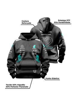 Moletom Canguru Kimi Antonelli Mercedes AMG 2026 Preto