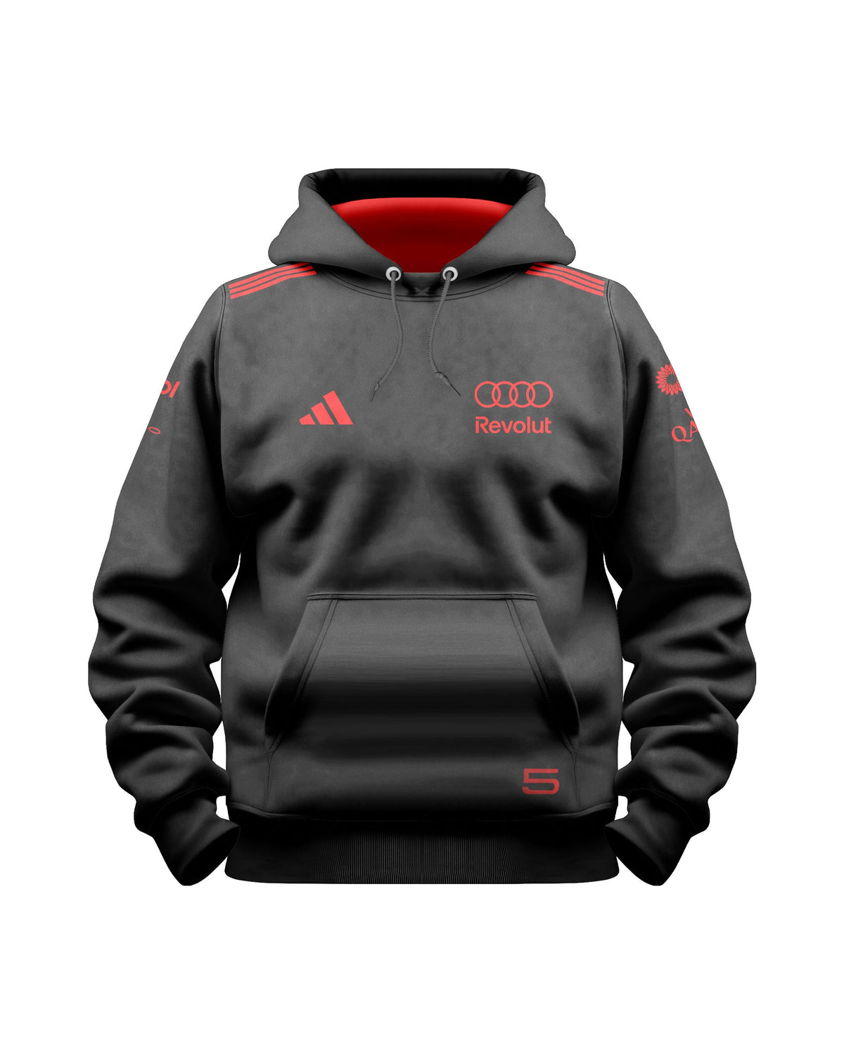 Moletom Canguru Gabriel Bortoleto Red&Black Audi F1 2026 Preto