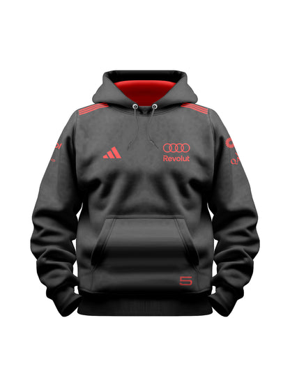 Moletom Canguru Gabriel Bortoleto Red&Black Audi F1 2026 Preto