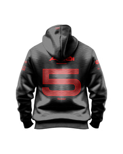 Moletom Canguru Gabriel Bortoleto Red&Black Audi F1 2026 Preto