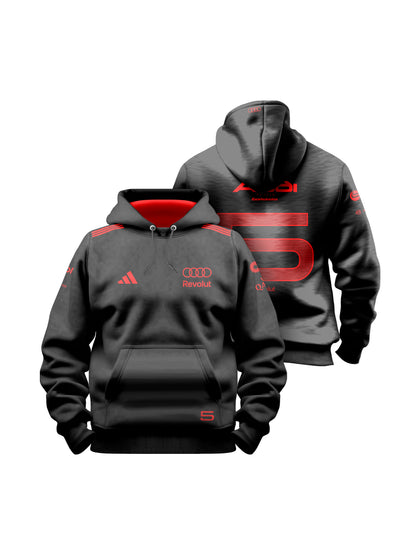 Moletom Canguru Gabriel Bortoleto Red&Black Audi F1 2026 Preto