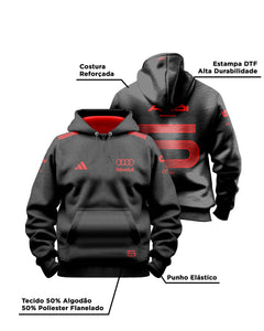 Moletom Canguru Gabriel Bortoleto Red&Black Audi F1 2026 Preto