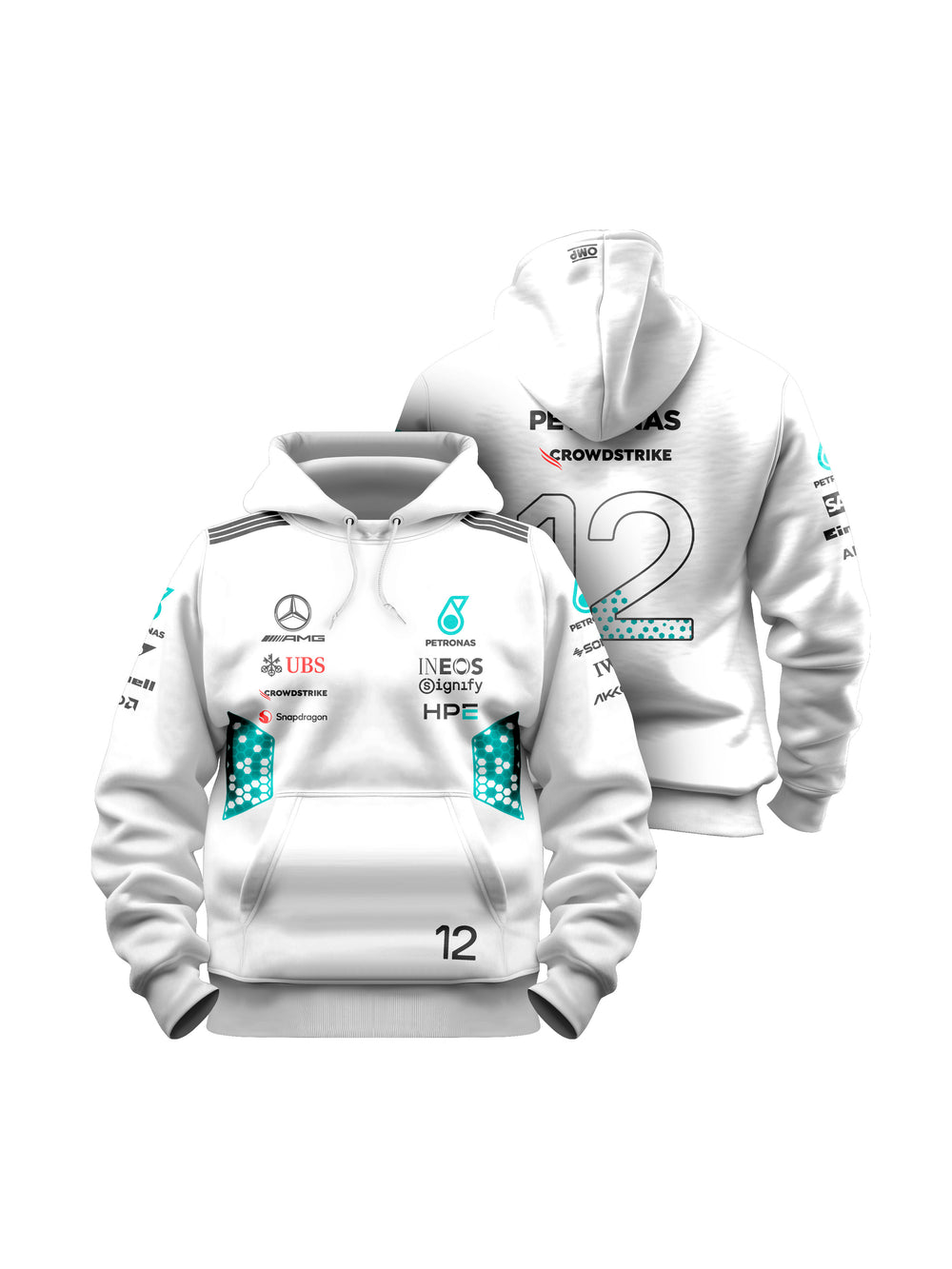 Moletom Canguru Kimi Antonelli Mercedes AMG 2026 Branco