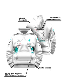 Moletom Canguru Kimi Antonelli Mercedes AMG 2026 Branco