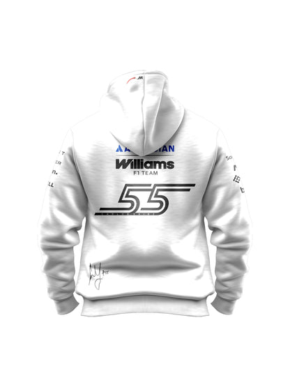 Moletom Canguru Carlos Sainz Williams F1 2026 Branco