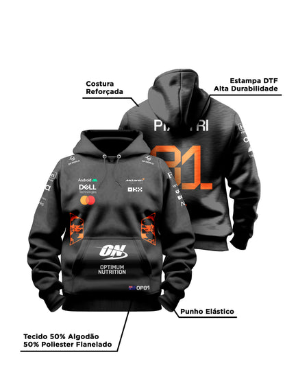 Moletom Canguru Oscar Piastri McLaren F1 2026 Preto