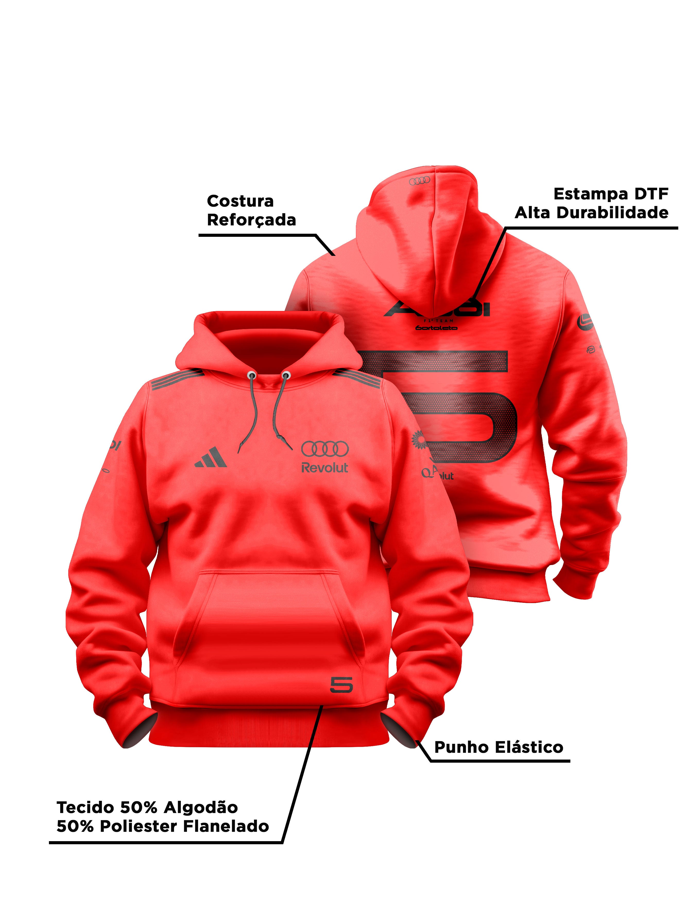 Moletom Canguru Gabriel Bortoleto Edição Red Audi 2026