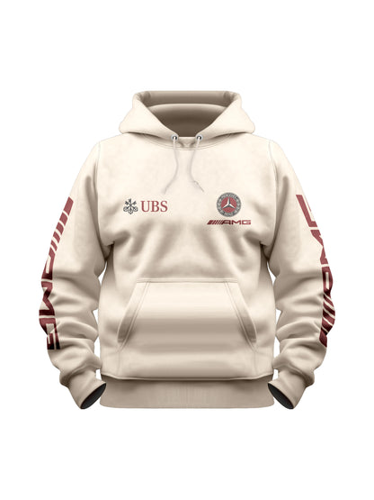 Moletom Canguru Mercedes AMG Retrô Logo Off White