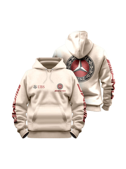 Moletom Canguru Mercedes AMG Retrô Logo Off White