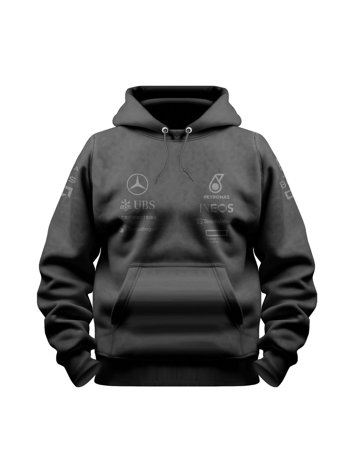 Moletom Canguru Mercedes AMG All Black 2024 Lewis Hamilton