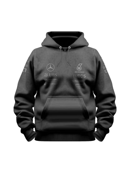 Moletom Canguru Mercedes AMG All Black 2024 Lewis Hamilton