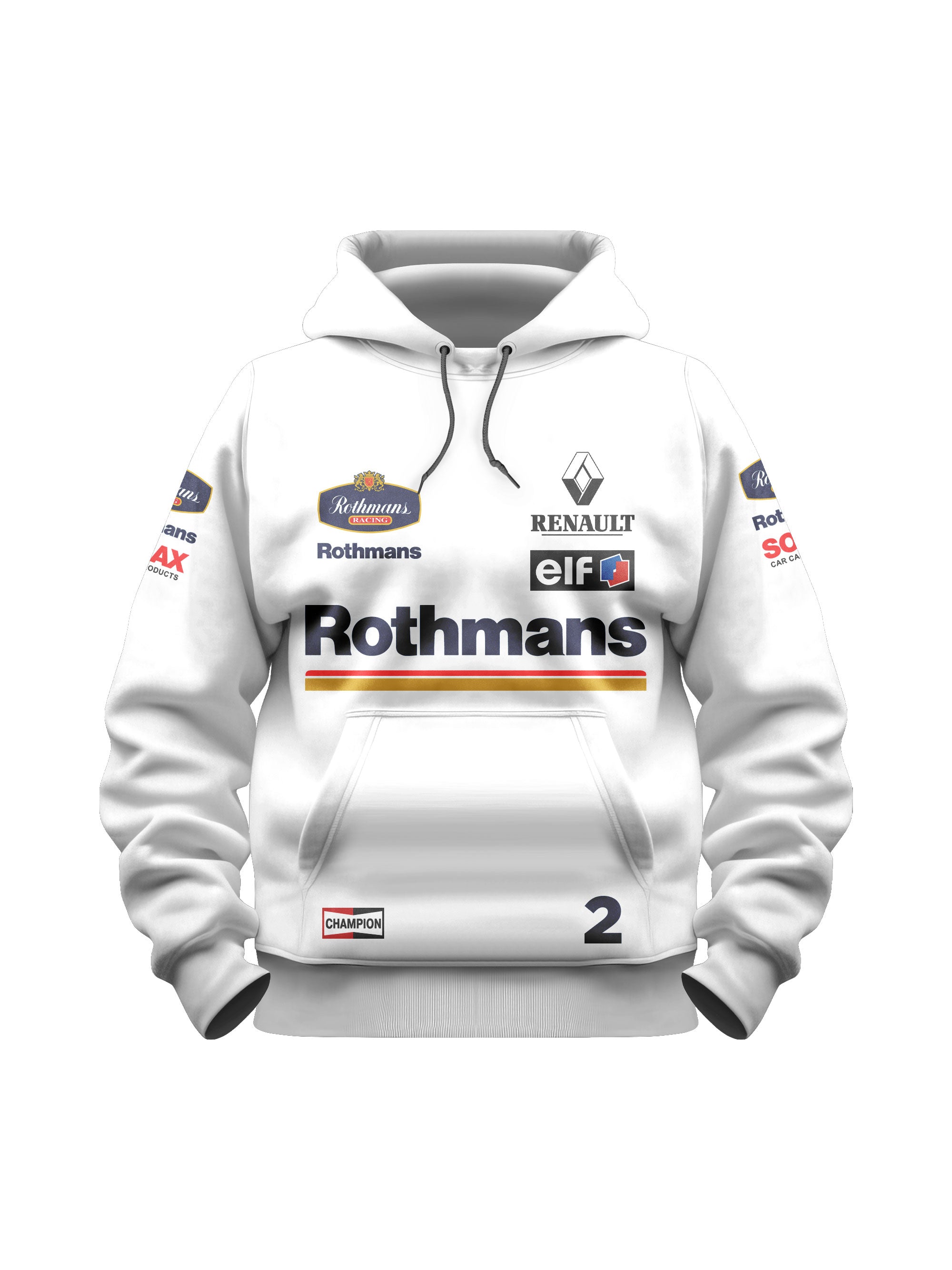 Moletom Canguru Wlliams Retrô Rothmans Racing Branco