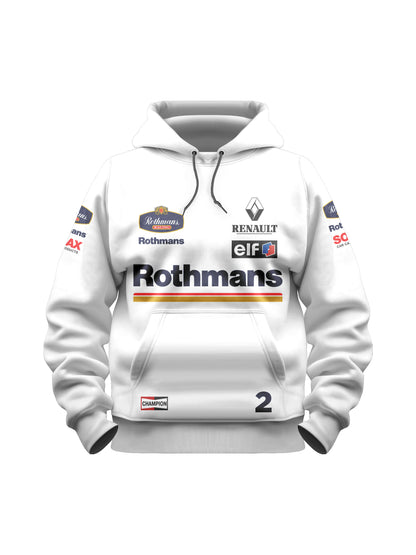 Moletom Canguru Wlliams Retrô Rothmans Racing Branco