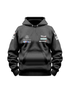 Moletom Canguru Mclaren West Mercedes Retrô Preta