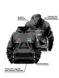 Moletom Canguru Mclaren West Mercedes Retrô Preta