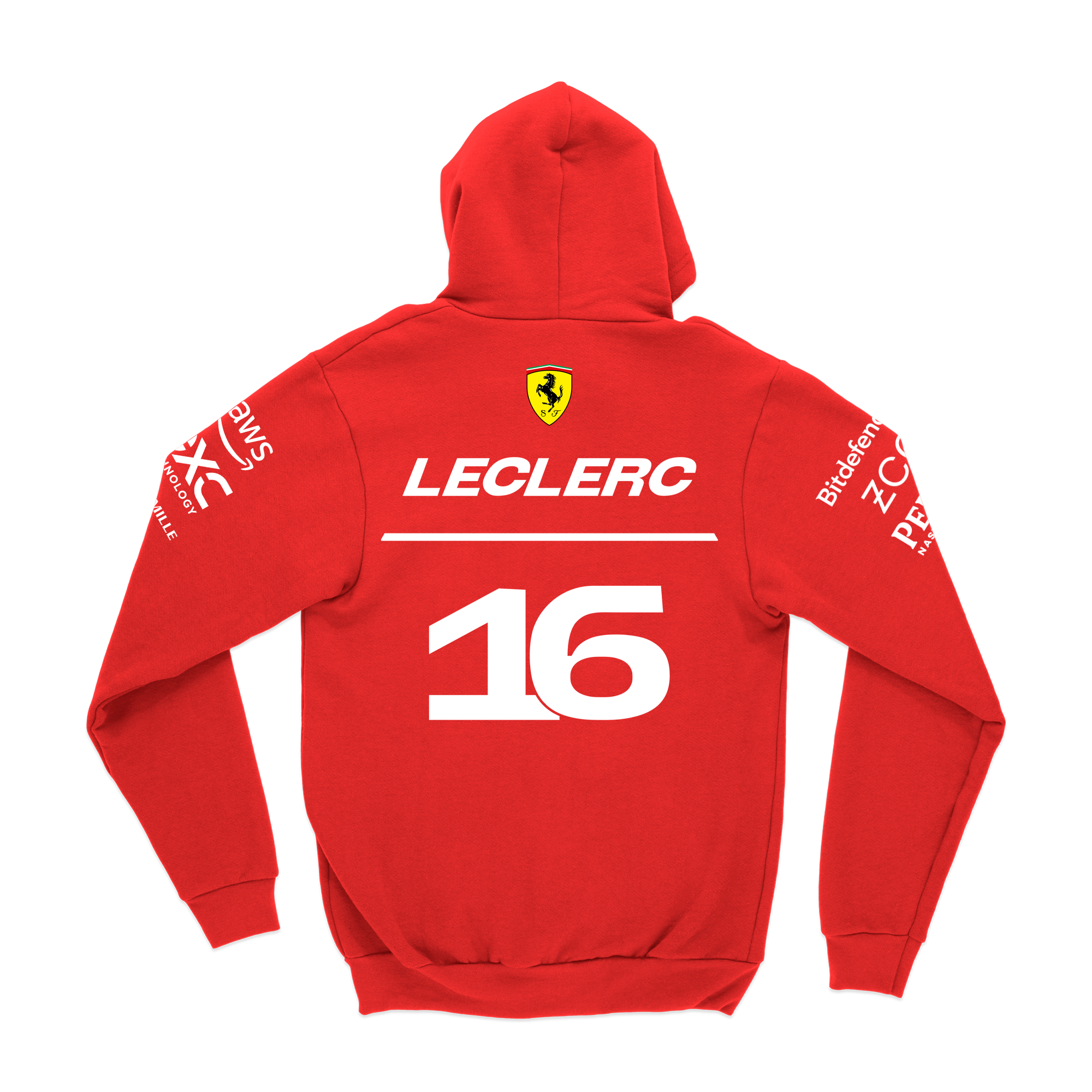 Moletom Canguru Ferrari  Charles Leclerc 2025 Vermelho