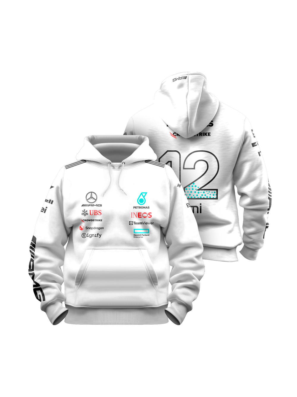 Moletom Canguru Mercedes Kimi Antonelli 2025 Branco