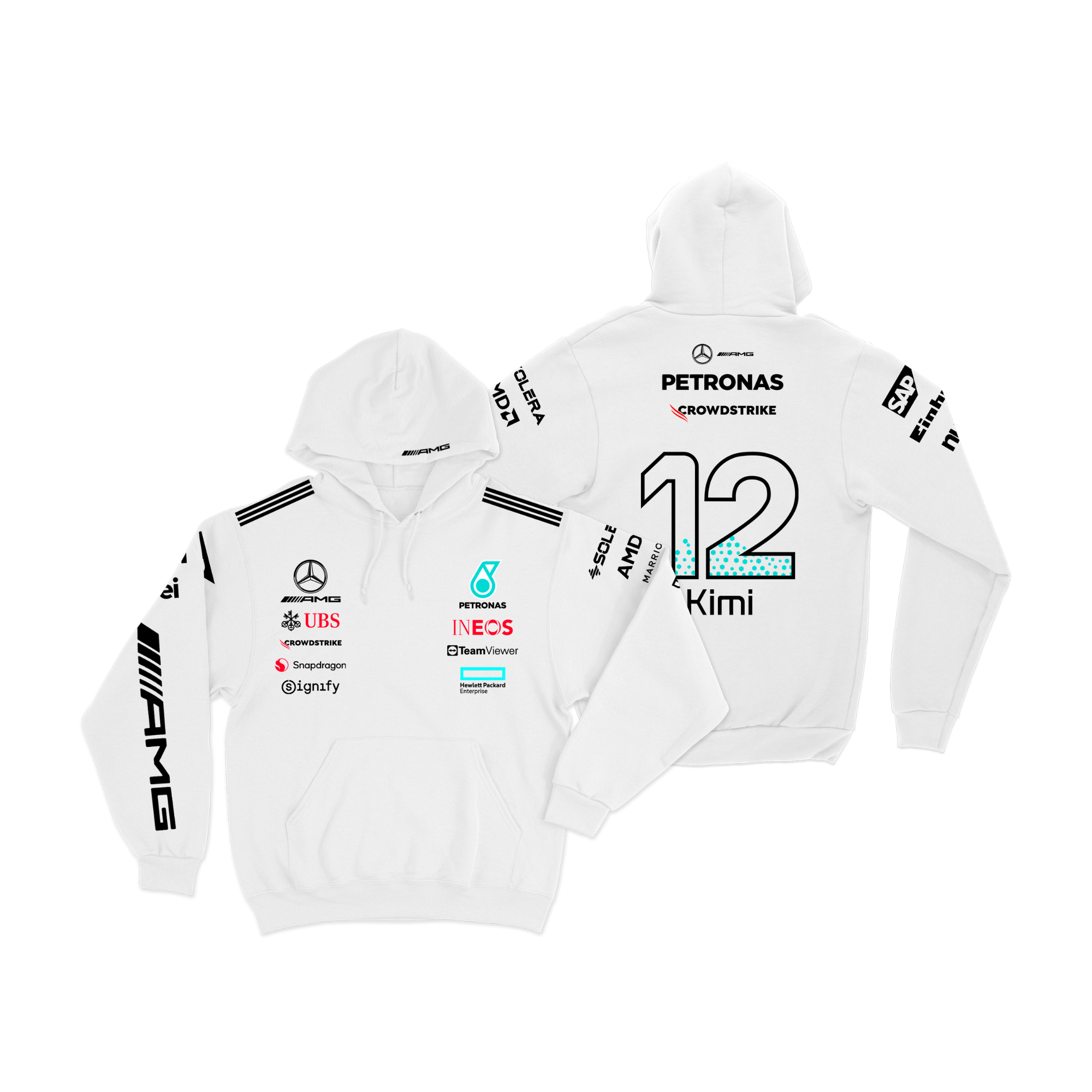 Moletom Canguru Mercedes Kimi Antonelli 2025 Branco