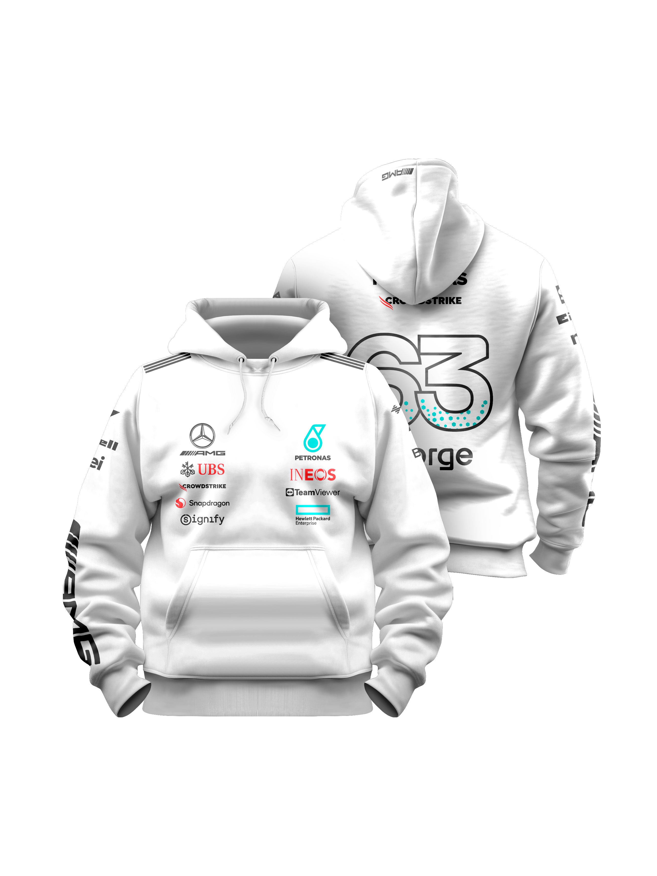 Moletom Canguru Mercedes George Russell 2025 Branco