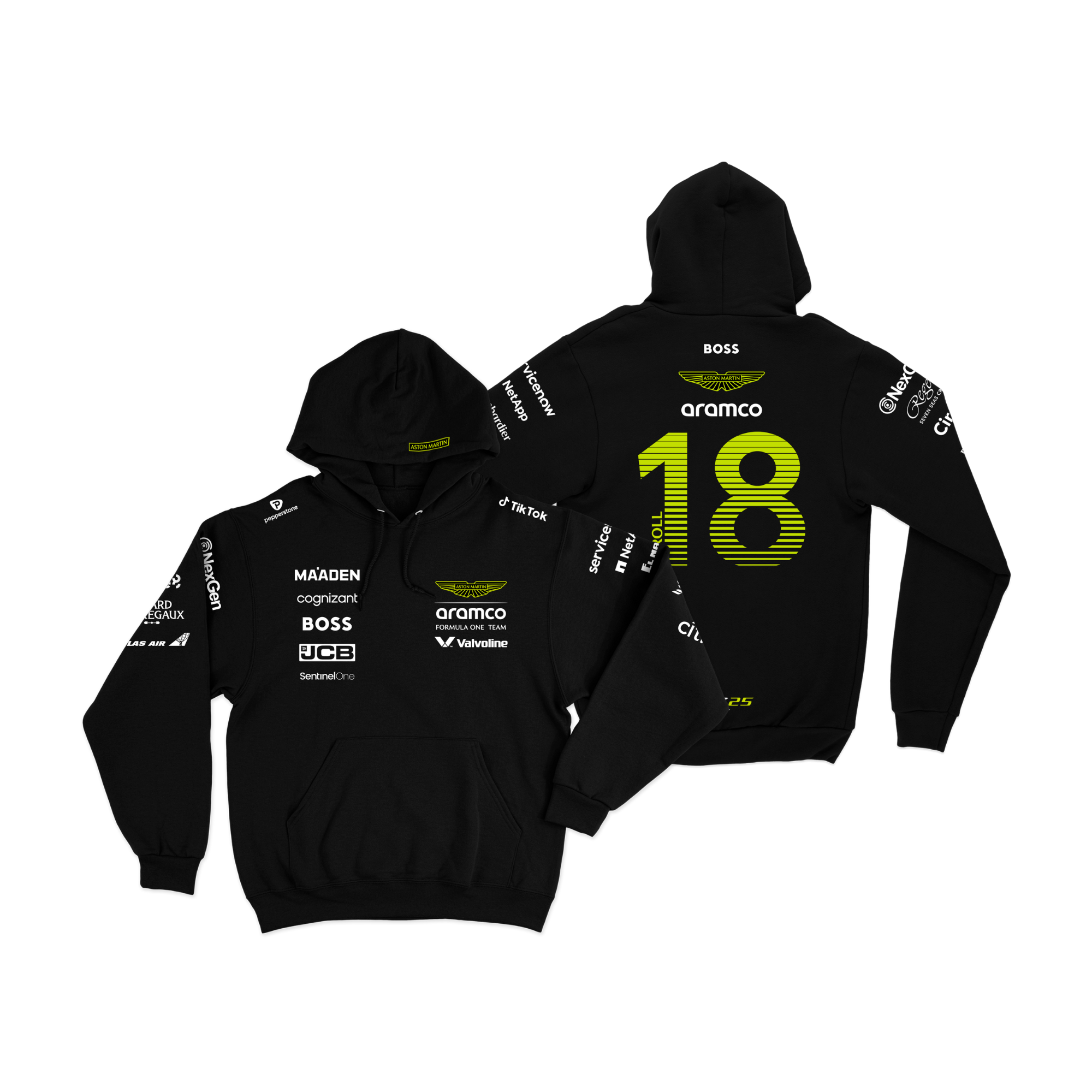 Moletom Canguru Aston Martin Lance Stroll 2025 Preto