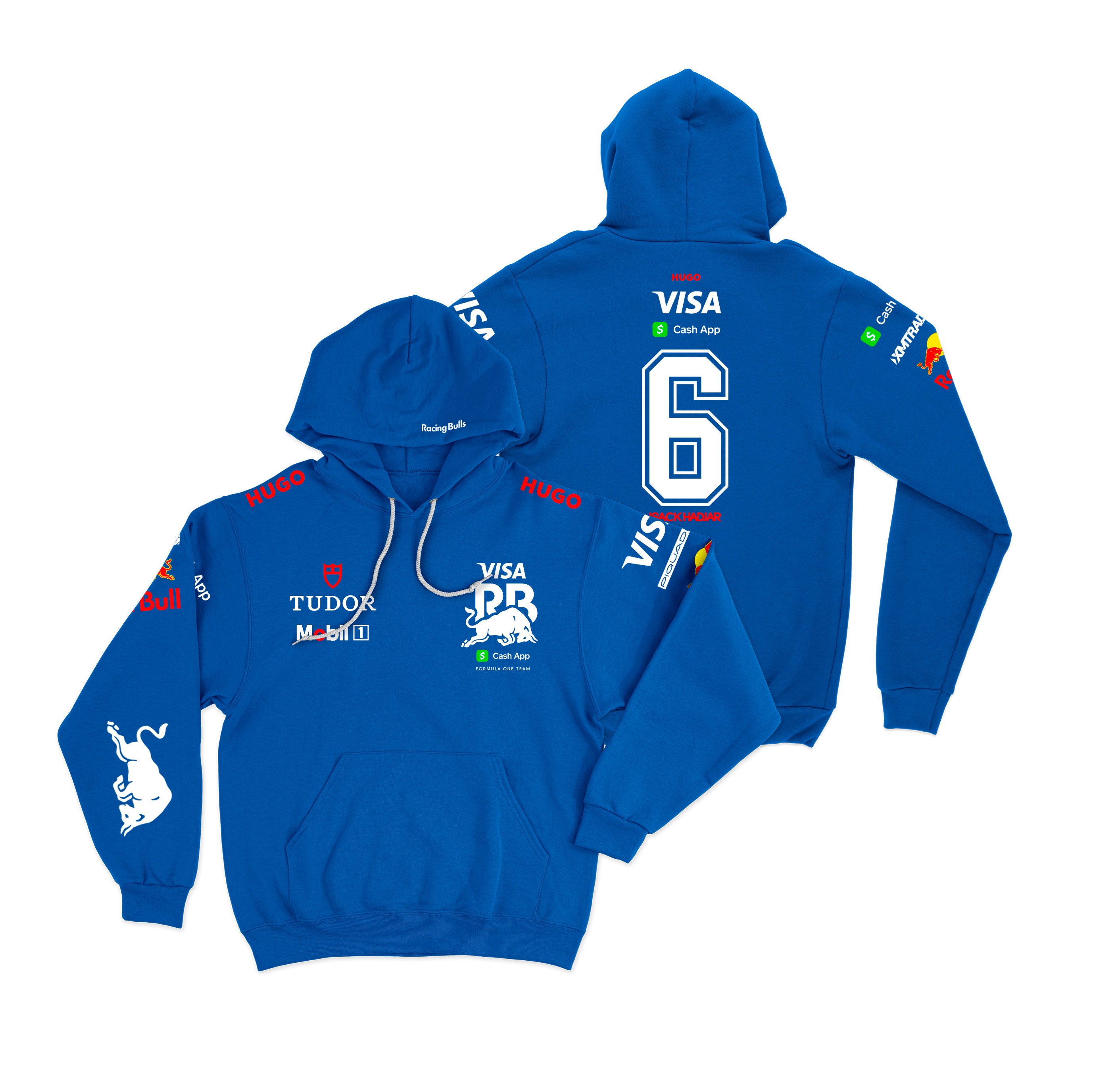 Moletom Canguru Racing Bulls Isack Hadjar 2025 Azul Royal