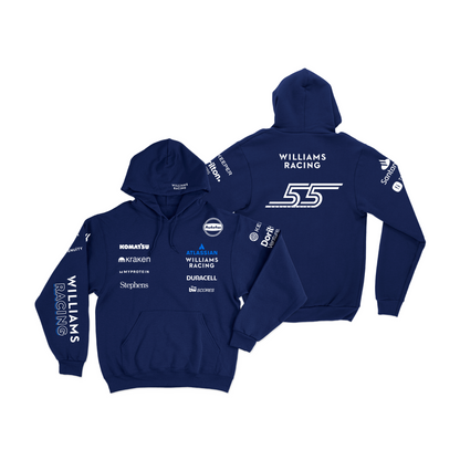 Moletom Canguru Williams Carlos Sainz 2025 Azul Marinho