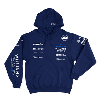Moletom Canguru Williams Alex Albon 2025 Azul Marinho