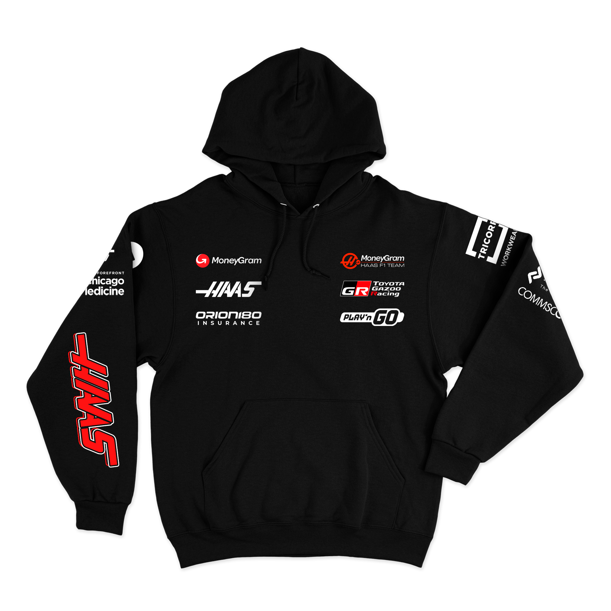 Moletom Canguru Haas Esteban Ocon  2025 Preto