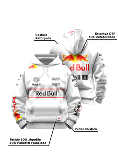 Moletom Canguru Edição Especial Japão Red Bull Branco 2025