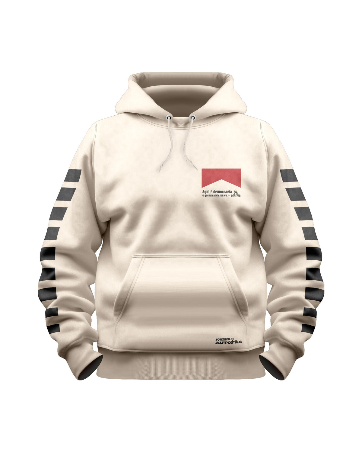 Moletom Canguru Democracia Retrô Off White