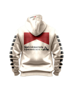 Moletom Canguru Democracia Retrô Off White
