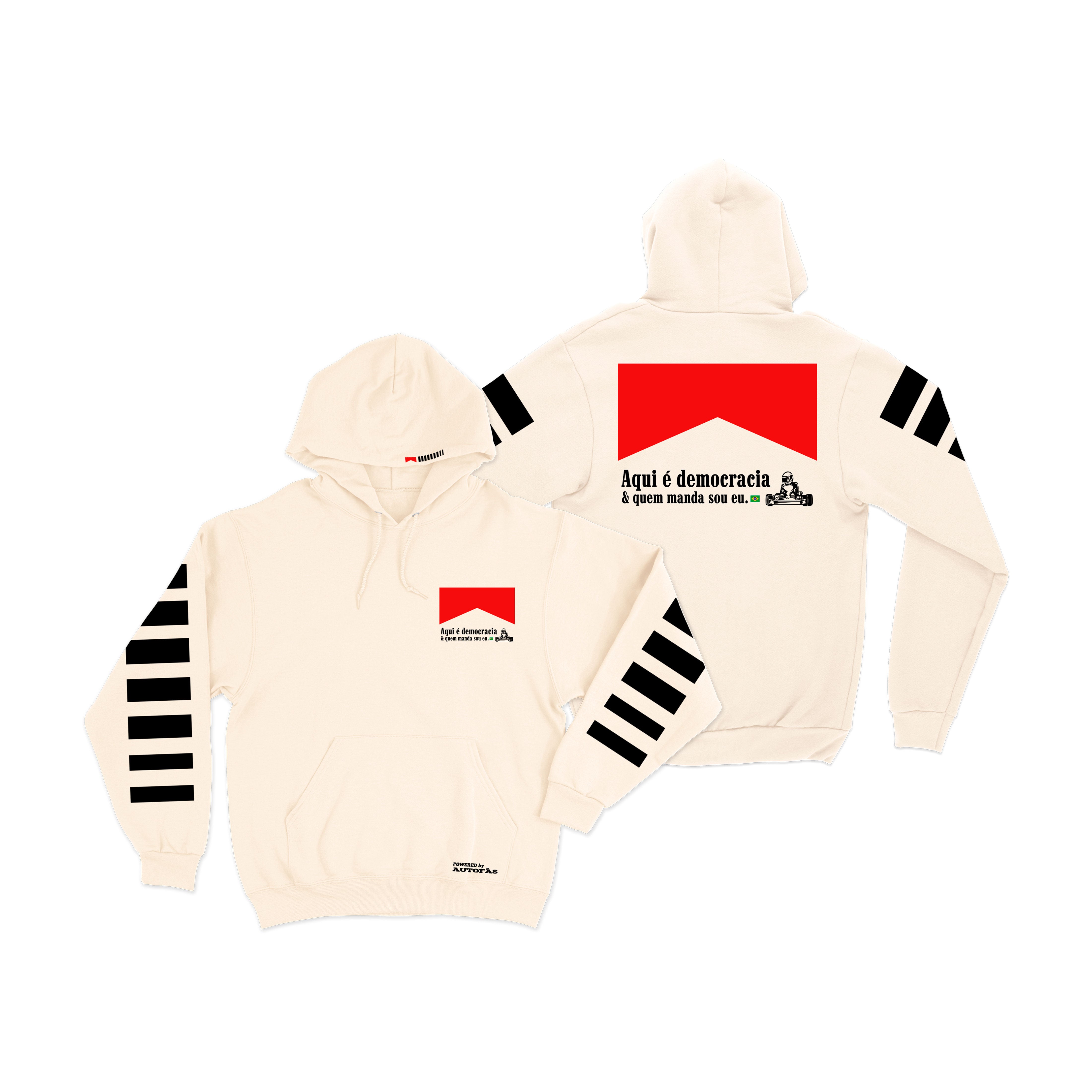 Moletom Canguru Democracia Retrô Off White