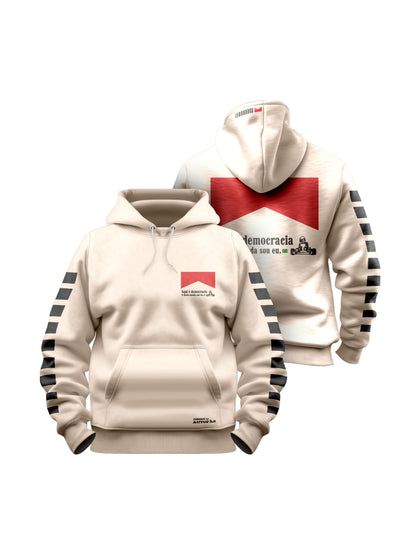Moletom Canguru Democracia Retrô Off White