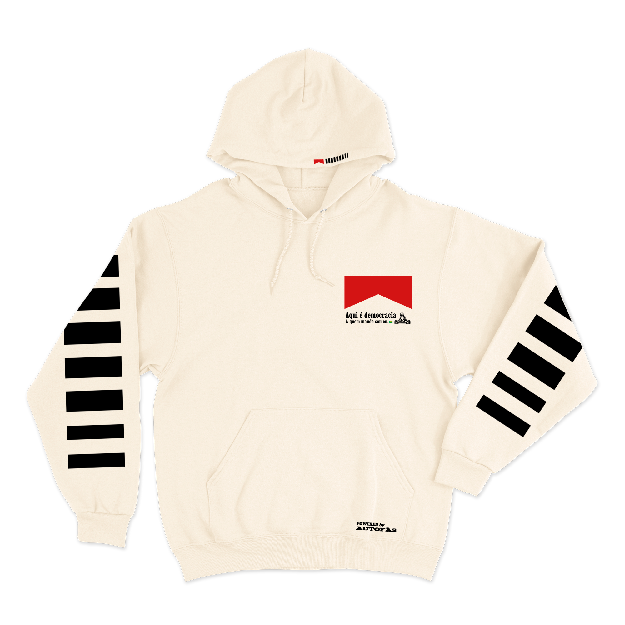 Moletom Canguru Democracia Retrô Off White