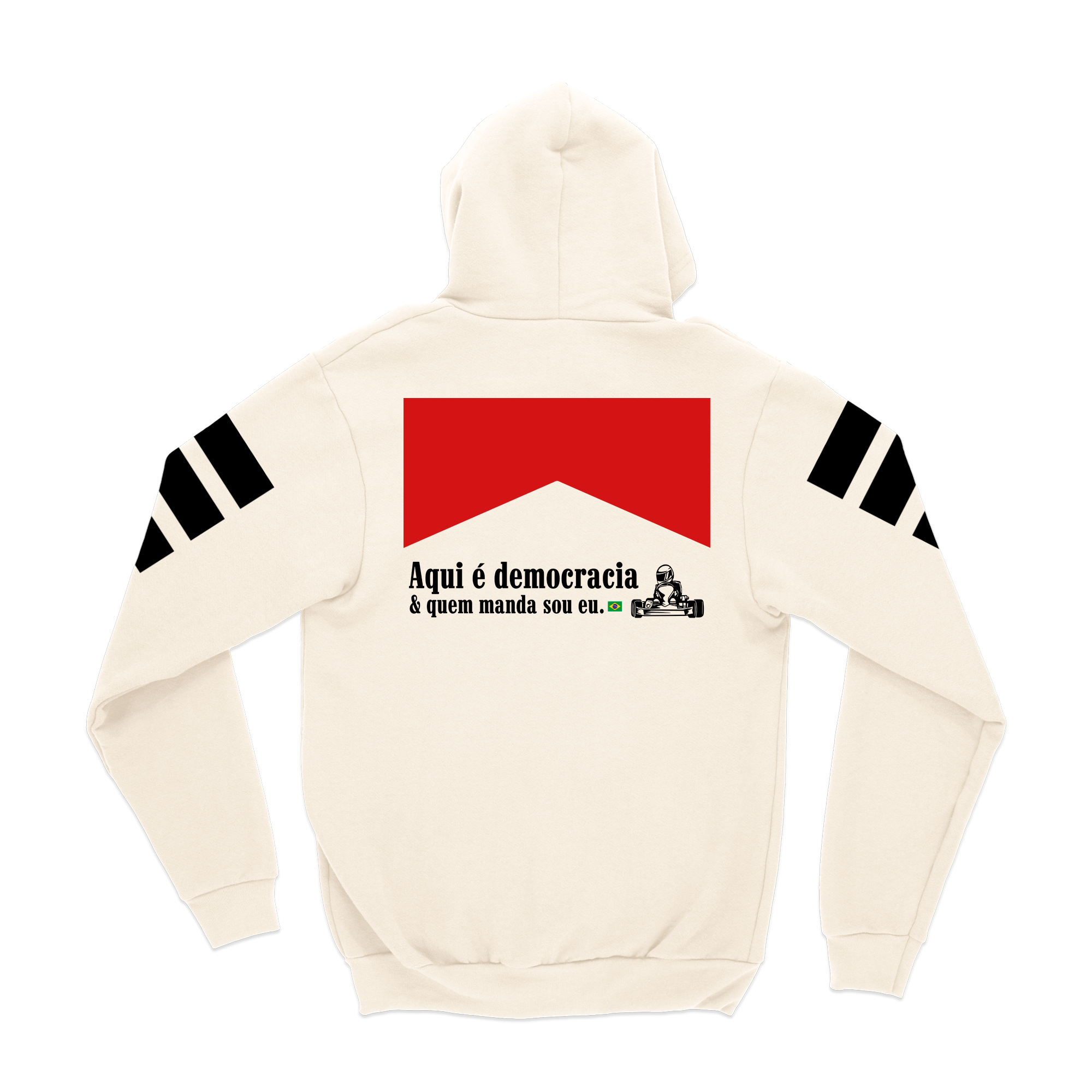 Moletom Canguru Democracia Retrô Off White