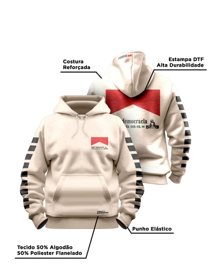 Moletom Canguru Democracia Retrô Off White