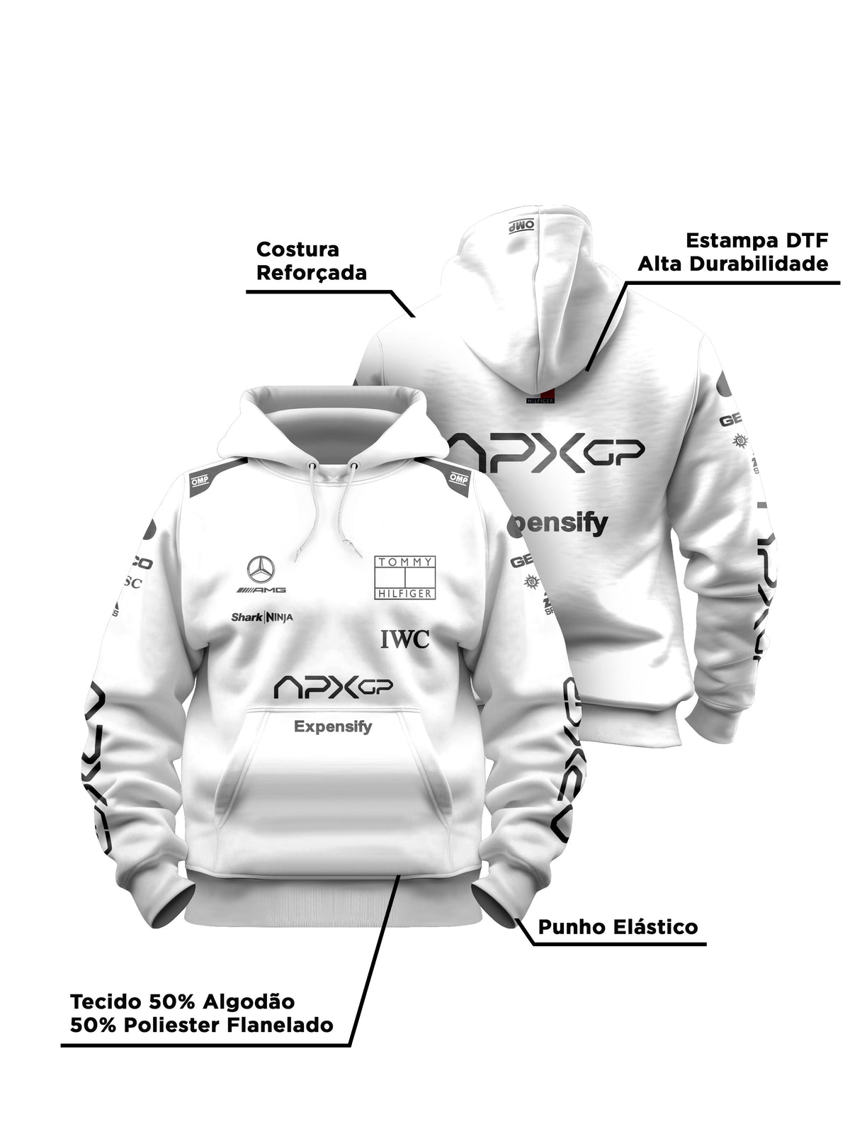 Moletom Canguru Filme F1 APXGP Branco