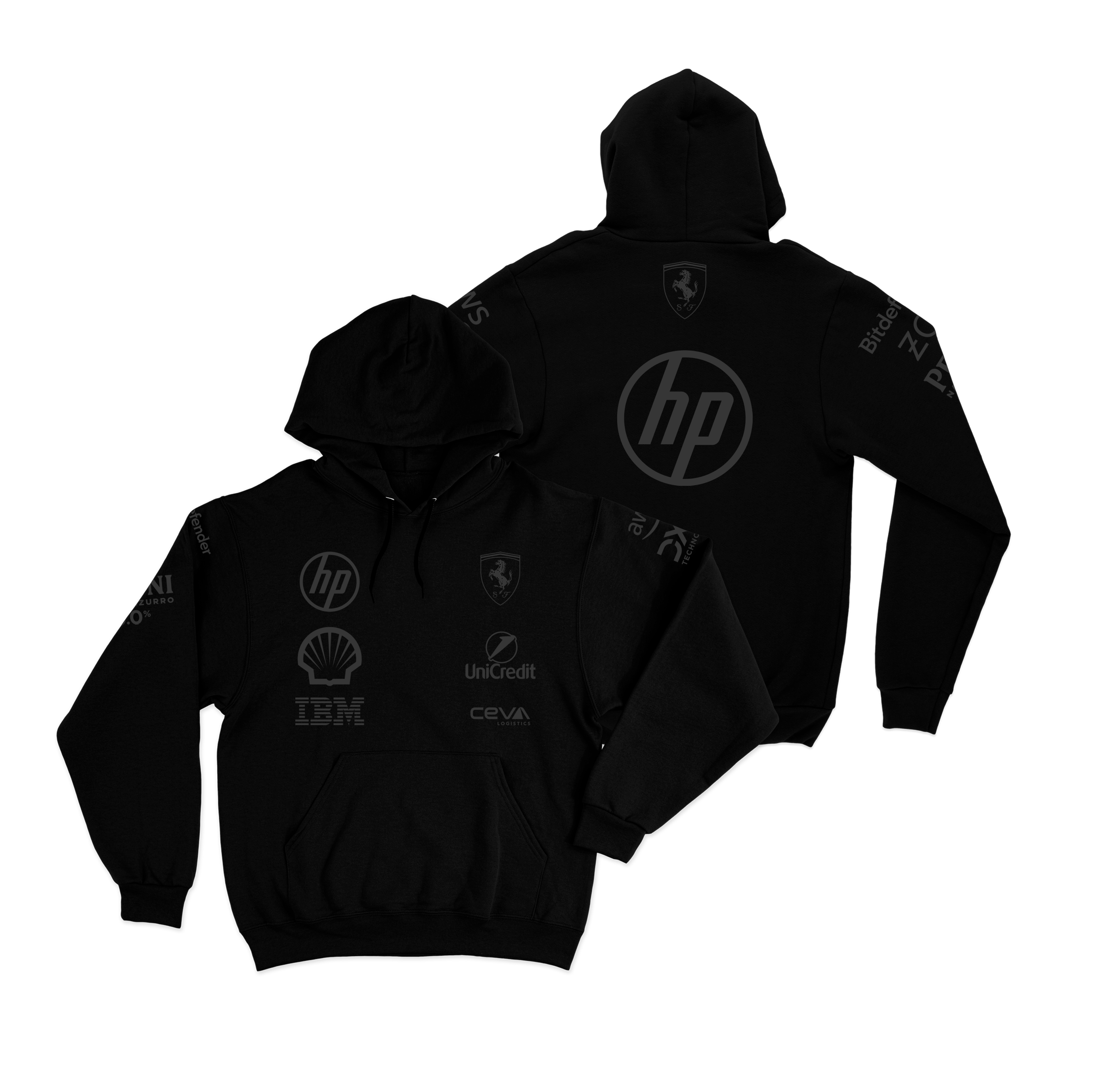 Moletom Ferrari Equipe All Black 2025 Preto