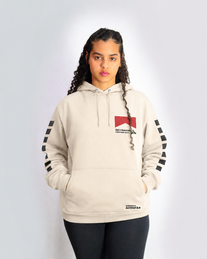 Moletom Canguru Democracia Retrô Off White