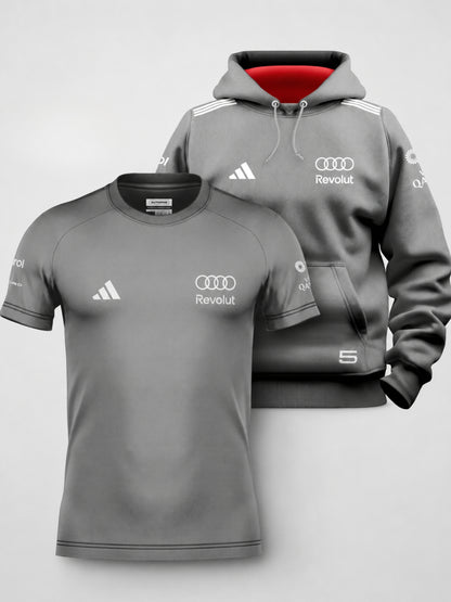 Combo Silver Bortoleto Audi Moletom Canguru + Camiseta Dryfit Cinza