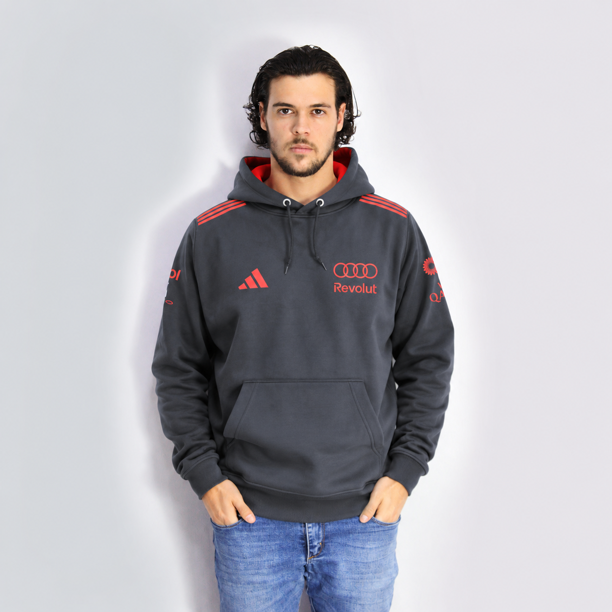 Moletom Canguru Audi F1 Red & Black 2026 Preto