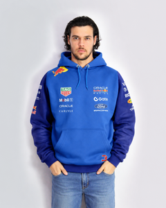 Moletom Canguru Max Verstappen Red Bull 2026 Azul Royal com Marinho