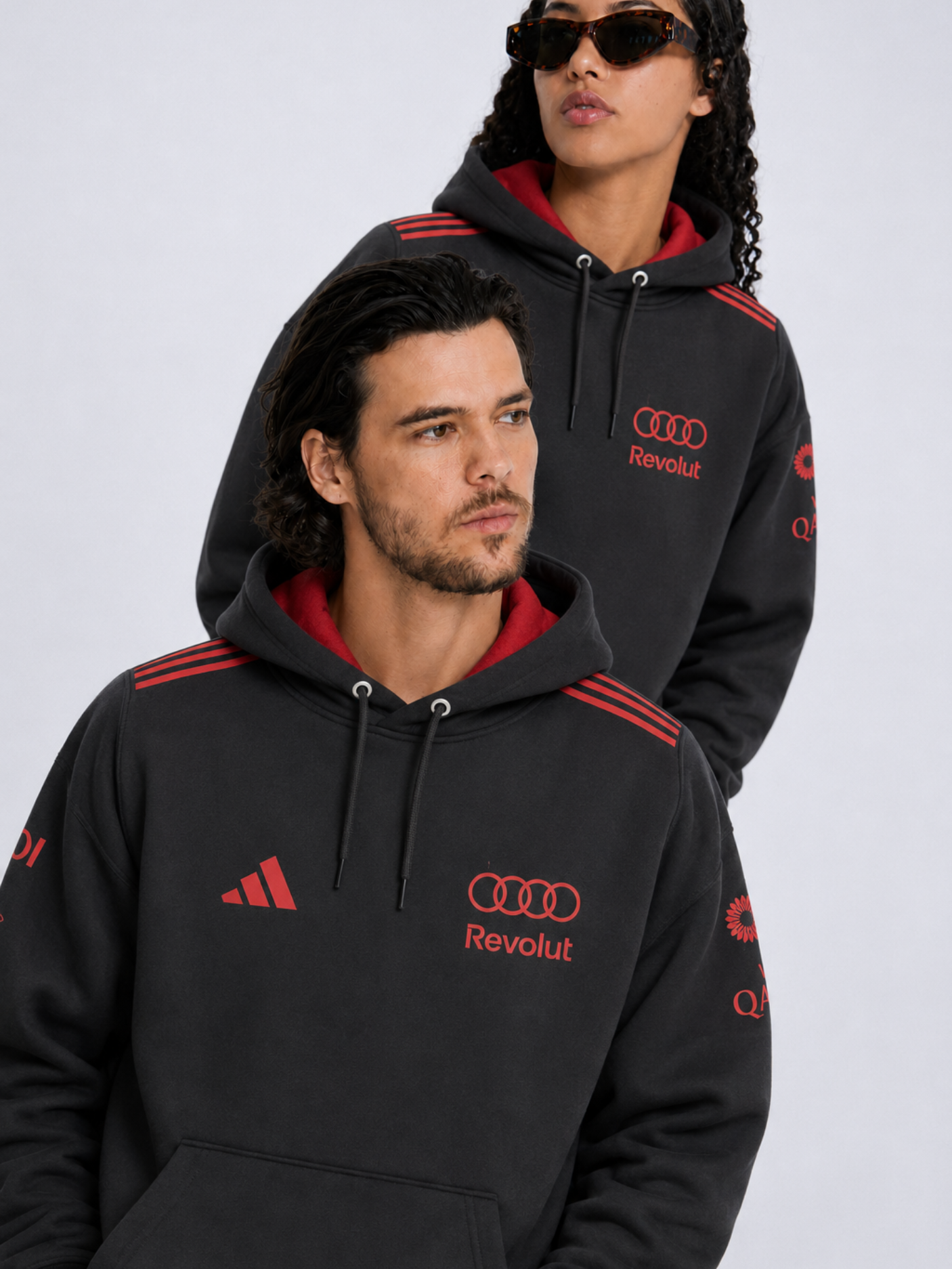 Moletom Canguru Gabriel Bortoleto Red&Black Audi F1 2026 Preto
