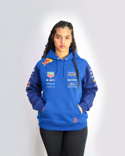 Moletom Canguru Max Verstappen Red Bull 2026 Azul Royal com Marinho