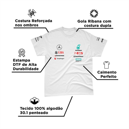 Camiseta Algodão Mercedes 2024 Branca George Russell