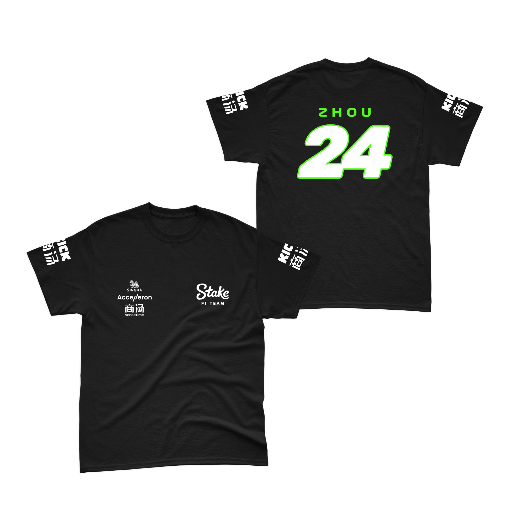 Camiseta Algodão Zhou Stake Sauber 2024 Preta