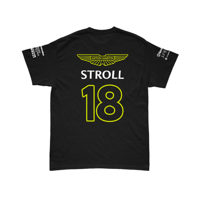 Camiseta Algodão Lance Stroll Aston Martin 2024 Preta