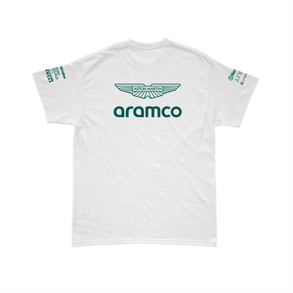 Camiseta Algodão Aston Martin 2024 Branca