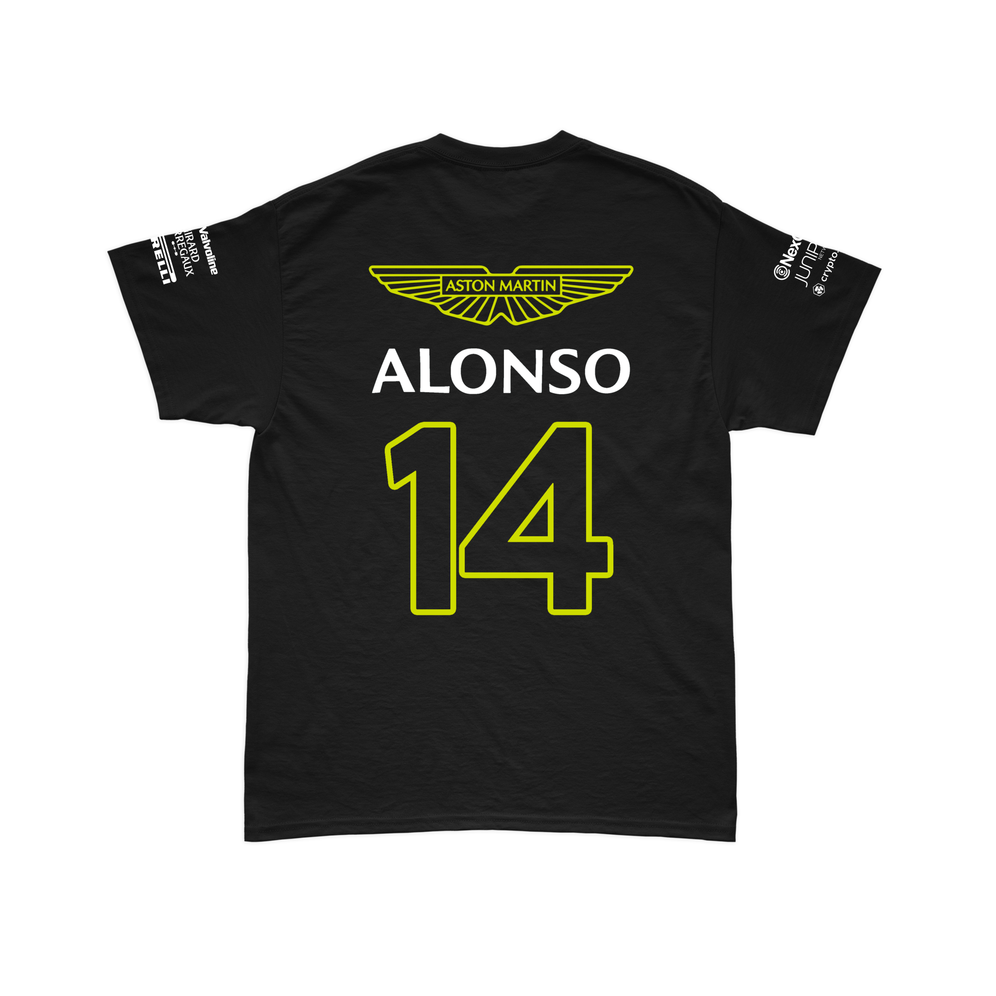 Camiseta Algodão Fernando Alonso Aston Martin 2024 Preta