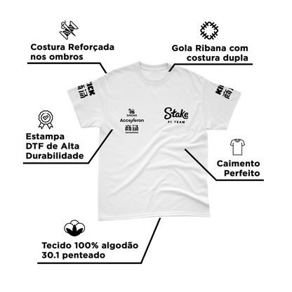 Camiseta Algodão Zhou Stake Sauber 2024 Branca